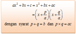 Faktorisasi ax^2 + bx + c dengan a ≠ 1