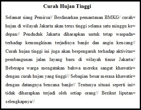 Contoh Teks Berita Pendek – mosi