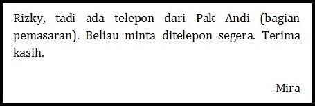 Menulis Pesan Singkat Menggunakan Kalimat Efektif yang 