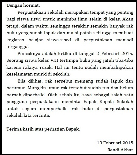 Contoh Soal Menulis Surat Pembaca Ezy Blog