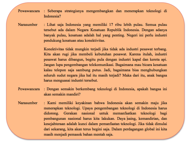 Contoh Soal Merangkum Isi Wawancara Ke Dalam Beberapa Kalimat Efektif