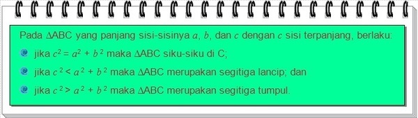 MENENTUKAN JENIS SEGITIGA DENGAN TEOREMA PYTHAGORAS